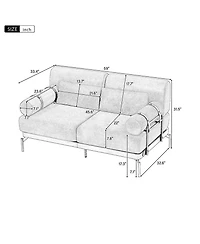 Streamdale Furniture Modern Loveseat Sofa with Usb Ports