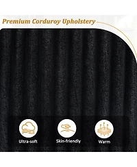 Streamdale Furniture Corduroy Sofa Couch 133" w/ Usb Storage & Cup Holders