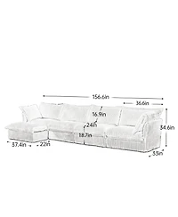 Streamdale Furniture Slipcovered L-Shape Sectional Camel Corduroy