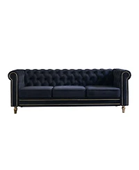 Streamdale Furniture Chesterfield Velvet Sofa 84.65 inch for Living Room