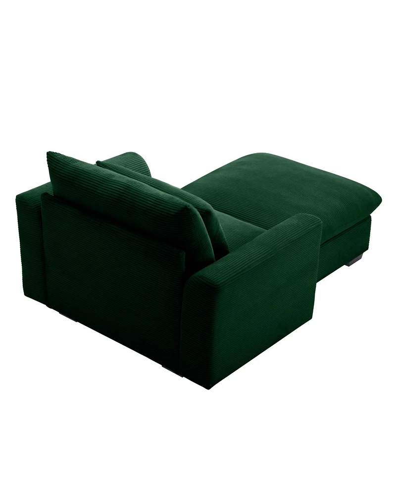 Streamdale Furniture Corduroy Modular Sofa with Storage Ottoman