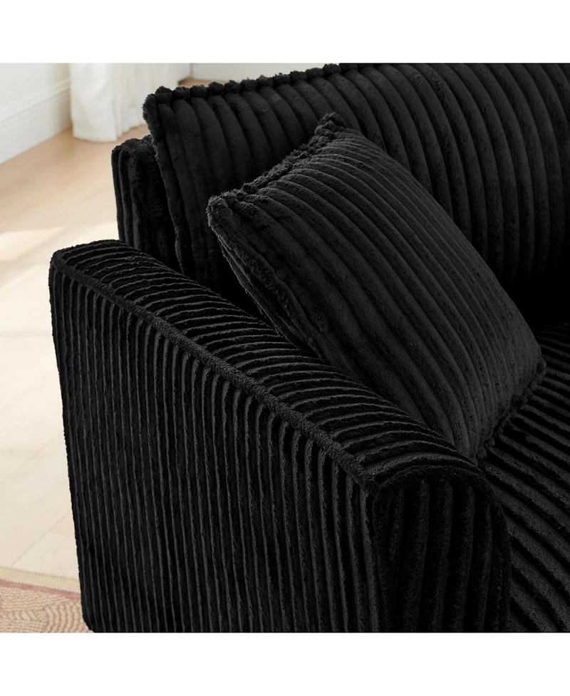 Streamdale Furniture Black Corduroy Tufted Accent Chair