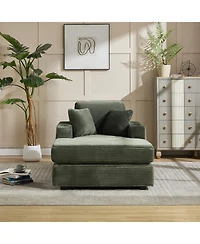 Streamdale Furniture Corduroy Chaise Lounge Sofa, Detachable Cushions, 3 Colours