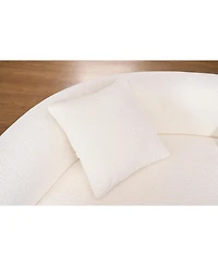 Streamdale Furniture Chenille S-Curve Sectional Sofa- Dual-Depth, White, No Assembly, Compact, 66.9"L