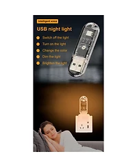 Streamdale Furniture Nightstands Set of 2, Charging, Night Light, Bookshelf, Storage