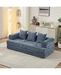 Streamdale Furniture Comfy Convertible Folding Mattress Couch - Blue