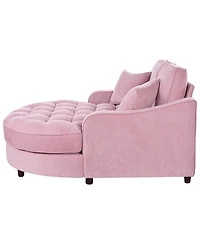 Streamdale Furniture 55" Modern Chaise Lounge Sofa Bed with Tufted Seat & Pillows