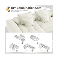 Streamdale Furniture Modern Chenille Sectional Sofa with 6 Pillows