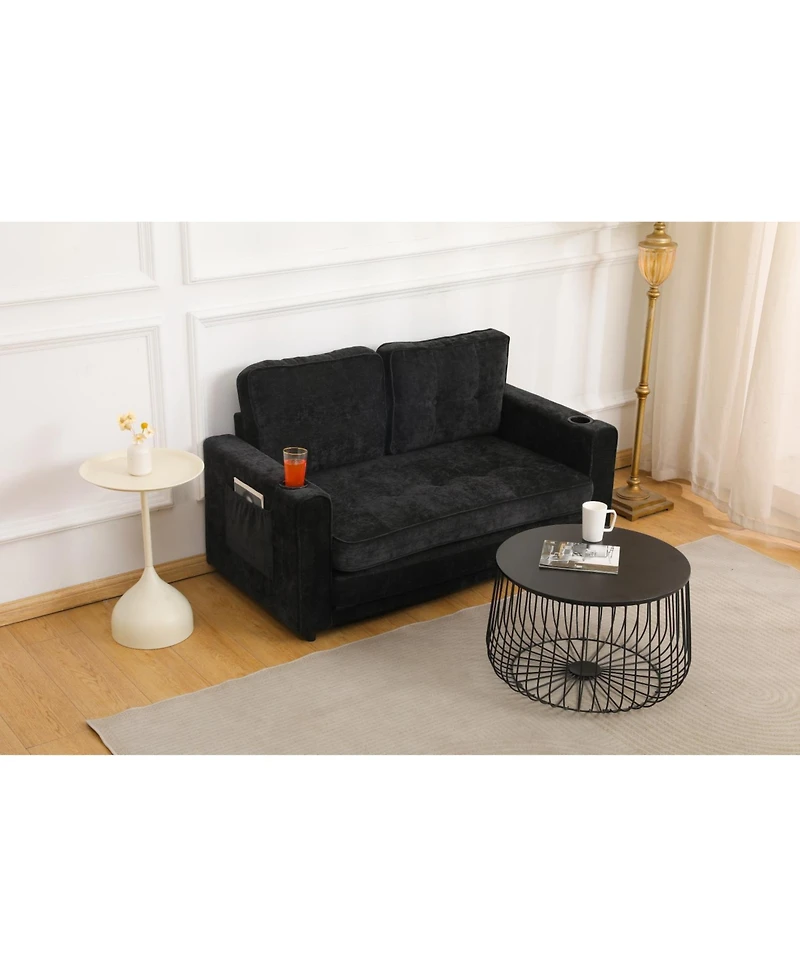 Streamdale Furniture Streamdale 55" 3-Fold Sofa Bed - Convertible Futon Couch, Velvet Linen