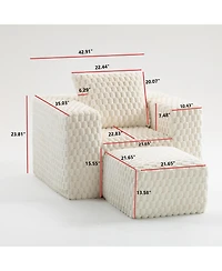 Streamdale Furniture Corduroy compression sofa with Ottoman