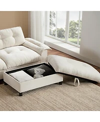 Streamdale Furniture L-Shape Sectional Sofa w/ Ottoman, Charging, Cup Holder