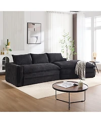 Streamdale Furniture Modern Minimalist Sectional Sofa with Chaise - Black