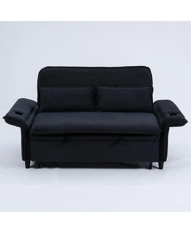 Streamdale Furniture Striped Sofa Bed - Adjustable Arms & Back - 65.74 Inch