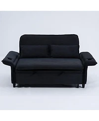 Streamdale Furniture Striped Sofa Bed - Adjustable Arms & Back - 65.74 Inch