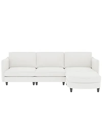 Streamdale Furniture Streamdale 107.8" 3 Seater L-Shaped Sofa Couch with Ottoman & Pockets