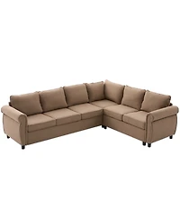 Streamdale Furniture Sleeper Sofa Bed, Pull Out Couch, L Shaped Sectional, 104" Large, Brown