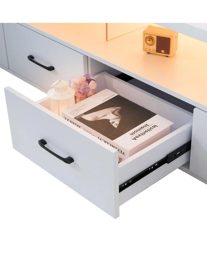 Streamdale Furniture White 4-Drawer Tv Stand - Up to 80" TVs