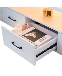 Streamdale Furniture White 4-Drawer Tv Stand - Up to 80" TVs