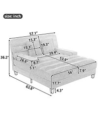 Streamdale Furniture Modern Chaise Lounge Sofa Bed