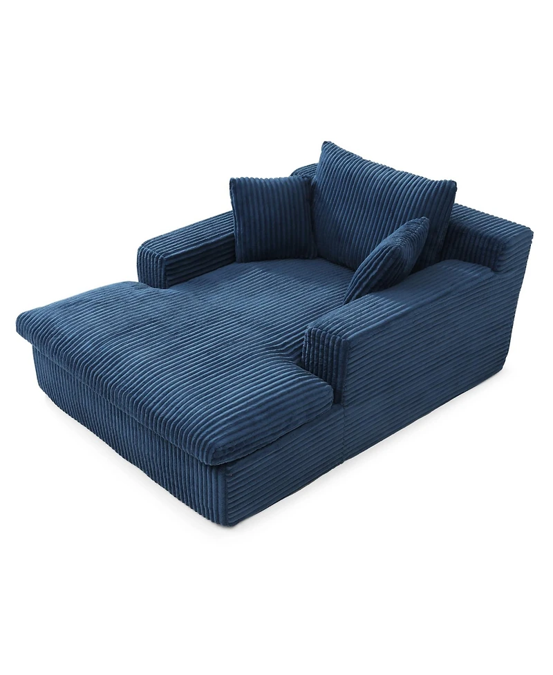 Streamdale Furniture Chaise Lounge Sofa Bed, Oversized Plush Faux Fur Couch