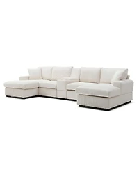 Streamdale Furniture U Shaped Cloud Couch Sectional Sofa, 126" Oversized Comfy Sofa, Beige