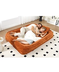 Streamdale Furniture Double Chenille Dog Bed Loveseat - Extra Large Orange Sofa