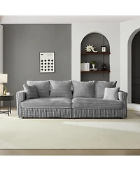 Streamdale Plush Corduroy 4-Seat Sofa, Modern Comfy Cloud Couch