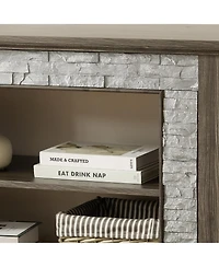 Streamdale Furniture 70" Modern Grey Tv Stand with 2-Door Storage