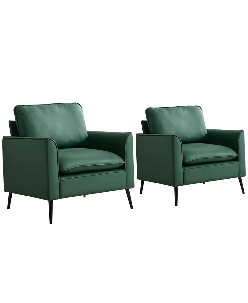 Streamdale Furniture Cat Paw Green Leather Sofa & Chair Set