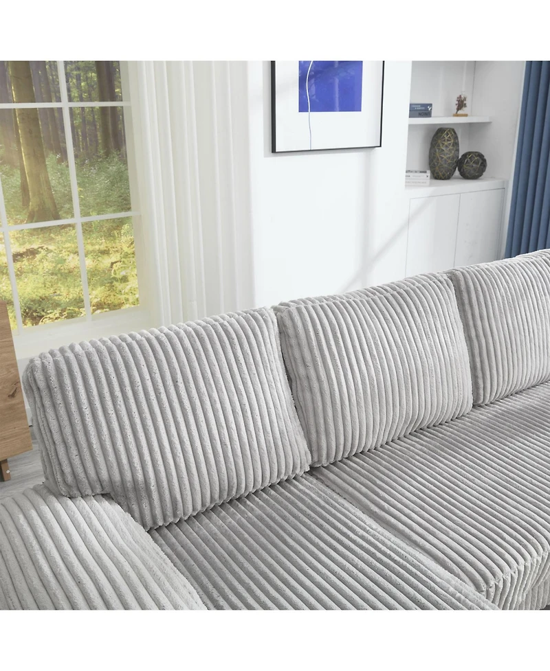 Streamdale Furniture U-Shaped Sofa with Double Chaise, Oversized 4-Seat Couch