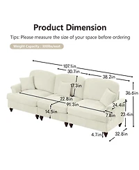 Streamdale Furniture Modular Sofa Set- Flared Arms, Removable Skirts, Spindle Legs