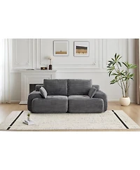 Streamdale Furniture Modern Memory Foam 2-Seater Corduroy Sectional Sofa - Grey
