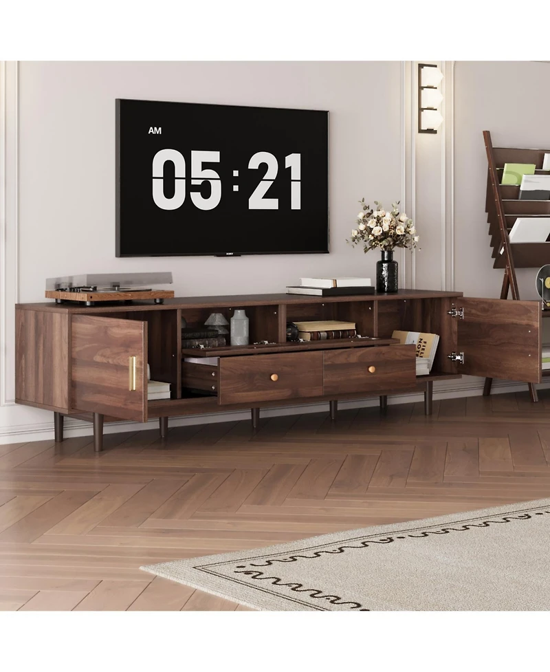 Streamdale Furniture 76" Tv Stand with Drawers for Living Room/Bedroom Modern Chic Entertainment Center