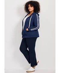 Avenue Women's Plus Side Stripe Zip Hoodie