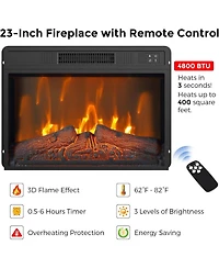 gaomon Electric Fireplace Tv Stand for TVs up to 67" Freestanding Heater Adjustable Flame Fireplace Insert with Remote Control