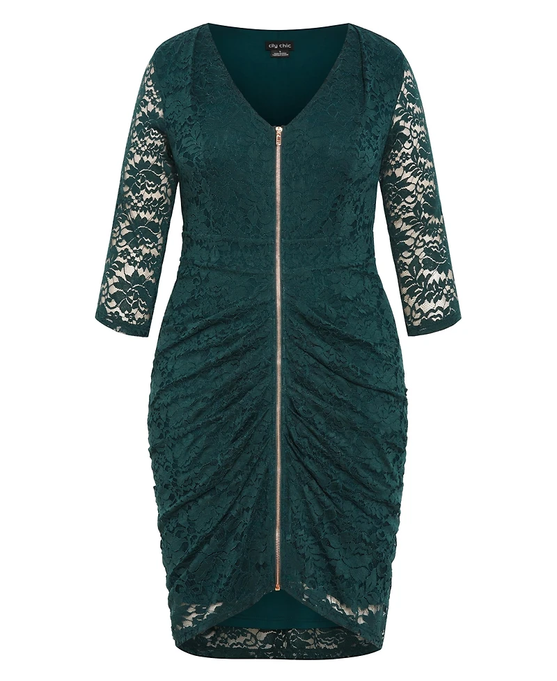 City Chic Plus Lacey Zip Dress