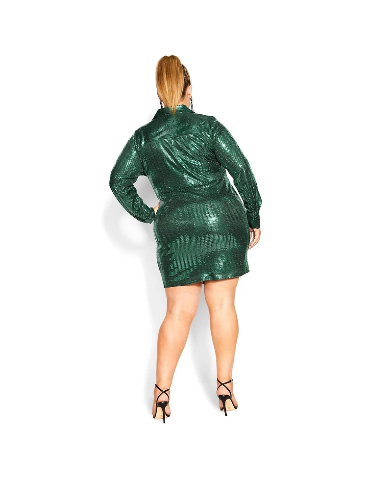 City Chic Plus Sequin Glow Dress