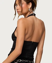 Edikted Women's Stassy Abstract Cutout Halter Top