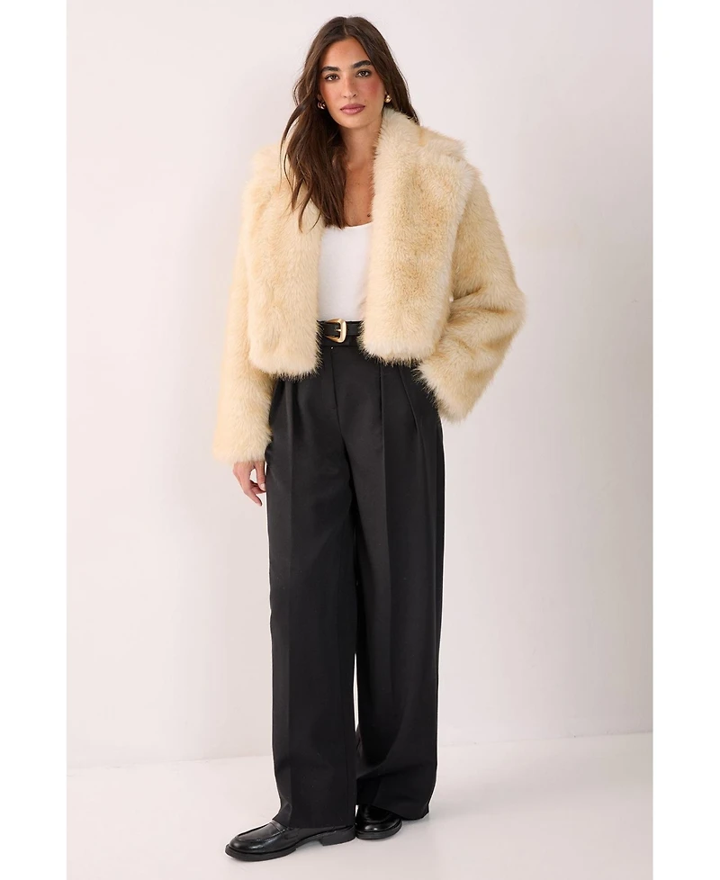 Nasty Gal Women's Tipped Faux Fur Crop Jacket