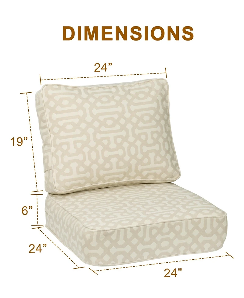 Aoodor Outdoor Patio Chair Cushions Set