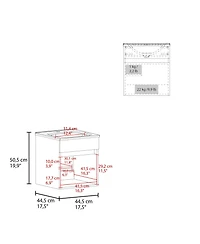 Belle Bathroom Floating Vanity with Sink, 1 Door, Wengue
