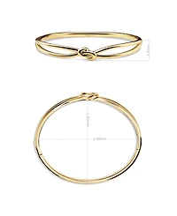 Devata Love Knot Bangle Bracelet in Gold Plated Sterling Silver