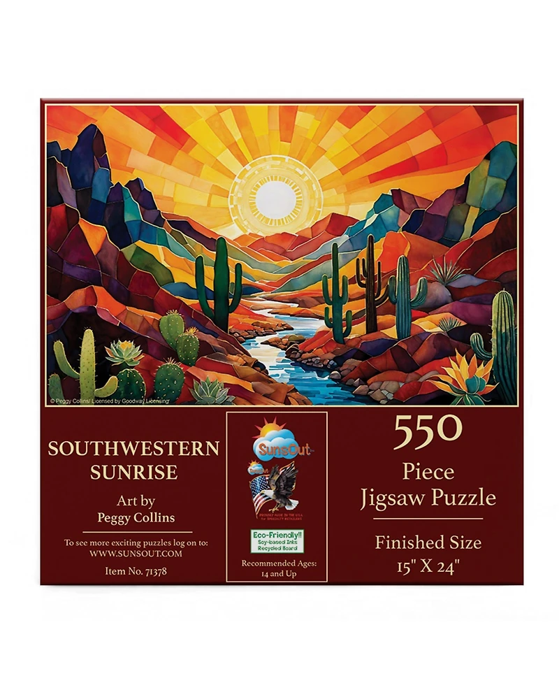 SunsOut Southwestern Sunrise 550 piece Jigsaw Puzzle for Adults