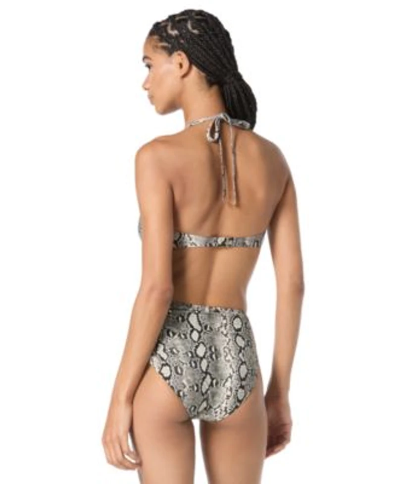 Michael Kors Womens Bikini Halter Top High Waist Bottoms