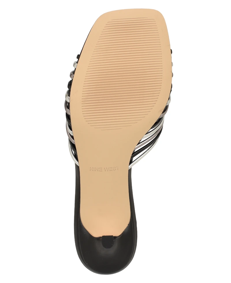 Nine West Women's Dumel Strappy Kitten Heel Dress Sandals