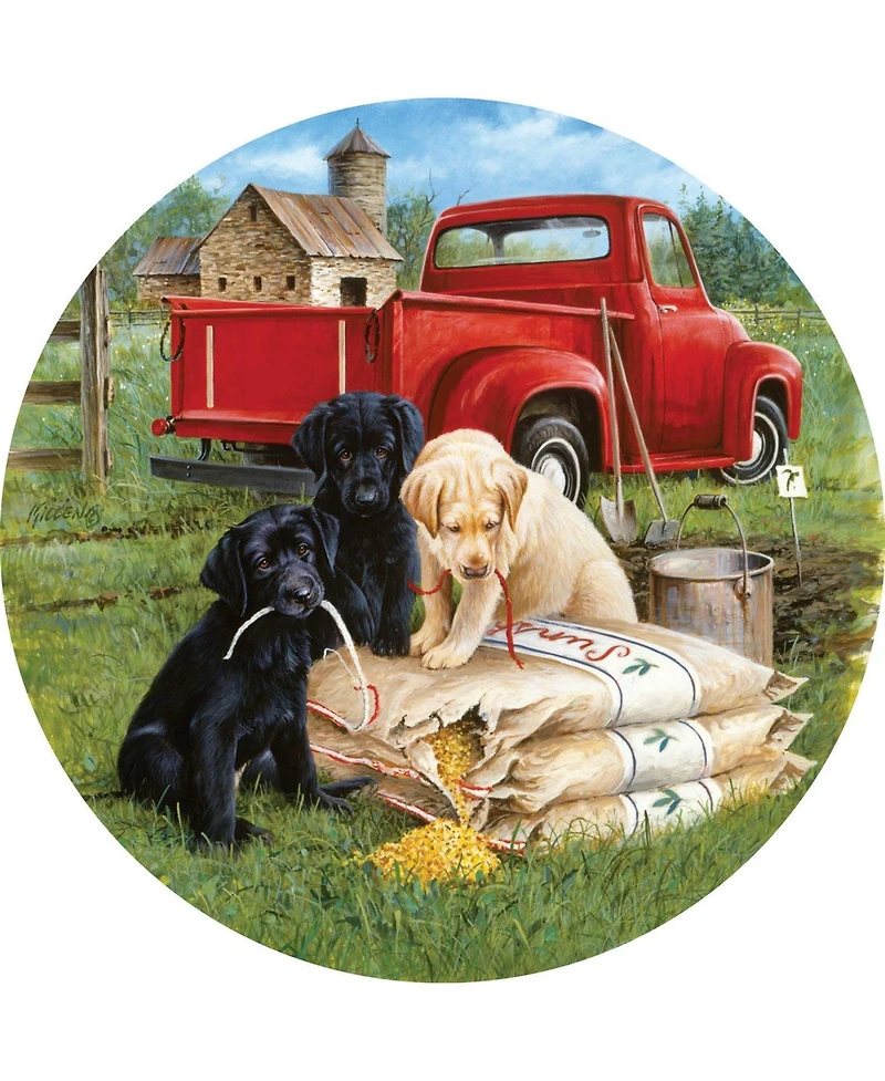 SunsOut Seeds of Mischief 500 piece Jigsaw Puzzle for Adults Round