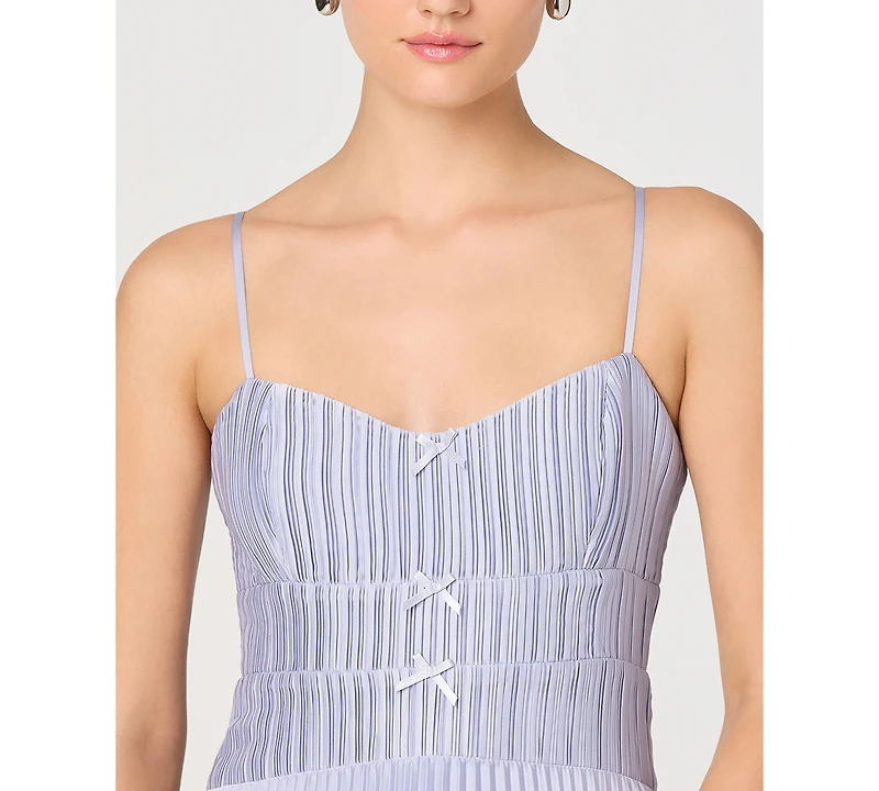 Astr the Label Women's Sweetheart Neck Pleated A-Line Midi Dress