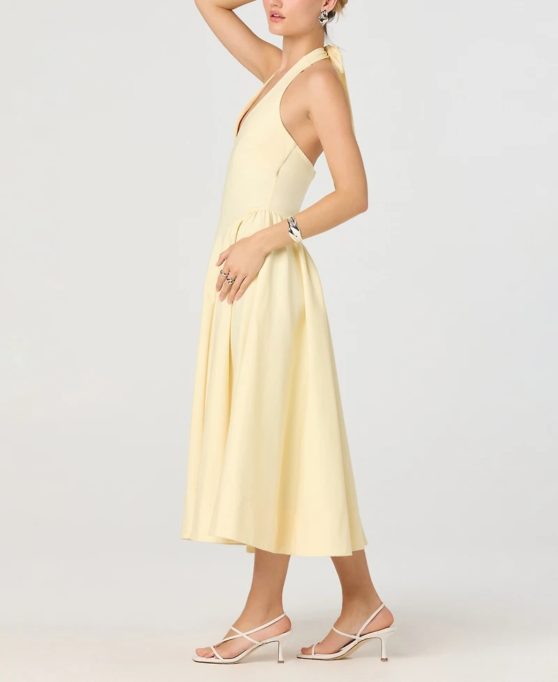 Astr the Label Women's Basque Waist V-Neck Dress