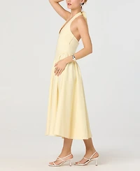 Astr the Label Women's Basque Waist V-Neck Dress