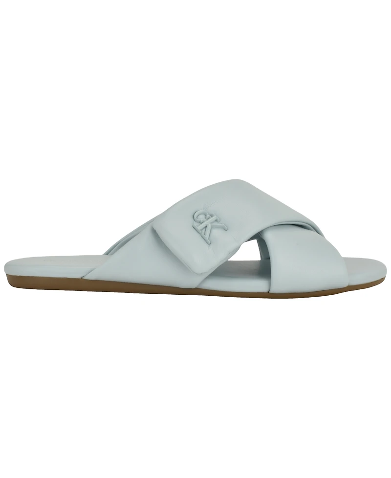 Calvin Klein Women's Renley Criss-Cross Slip-On Flat Sandals
